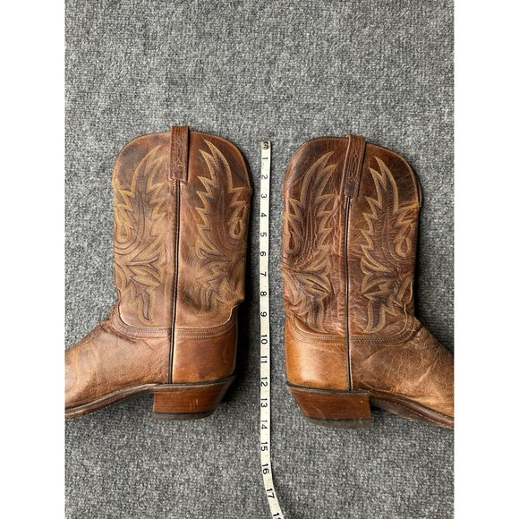 Mens Leather Lucchese N4540 Western Cowboy Boots‎ Tan Made in USA, Size 9.5B main image 4